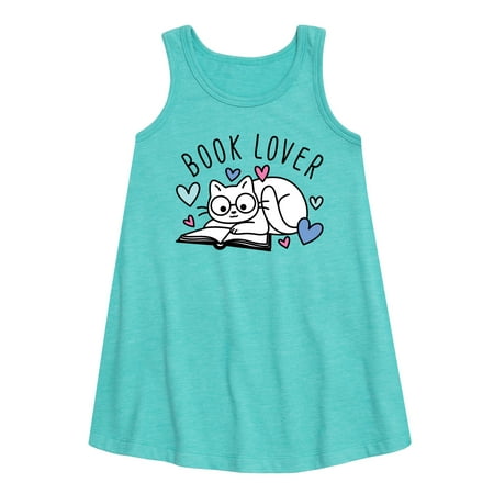 

Instant Message - Book Lover Cat - Toddler and Youth Girls A-line Dress