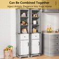 thumbnail image 5 of EVMORE 6-Tier Bathroom Storage Cabinet, Narrow Tall Cabinet Freestanding Storage Tower with Doors and Adjustable Shelves for Living Room, Kitchen, Home, Office - Gray, 5 of 7