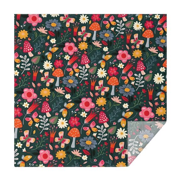 Pioneer Flower Floral Print Pattern Square Tablecloth,Waterproof Square Table Cover,Wipeable Spillproof Washable Table Cover for Home Kitchen Party Decor 42"X42"(107x107cm)
