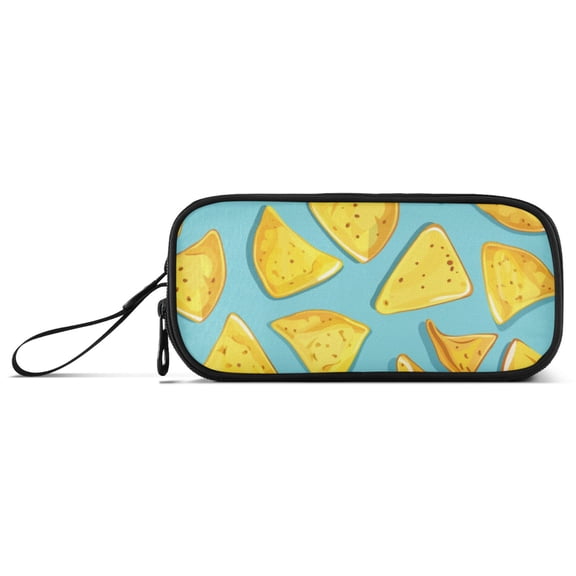Cute Chips Cartoon Pencil Case Stationary Holder Pen Bag Pencil Pouch Tool Organizer 3 Compartments