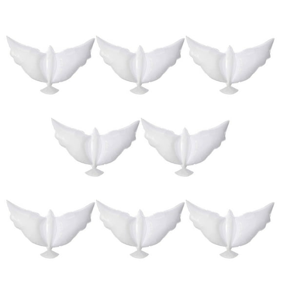 FOMIYES 8Pcs White Aluminum Foil Dove Shape Balloon for Wedding and Birthday Party Decorations