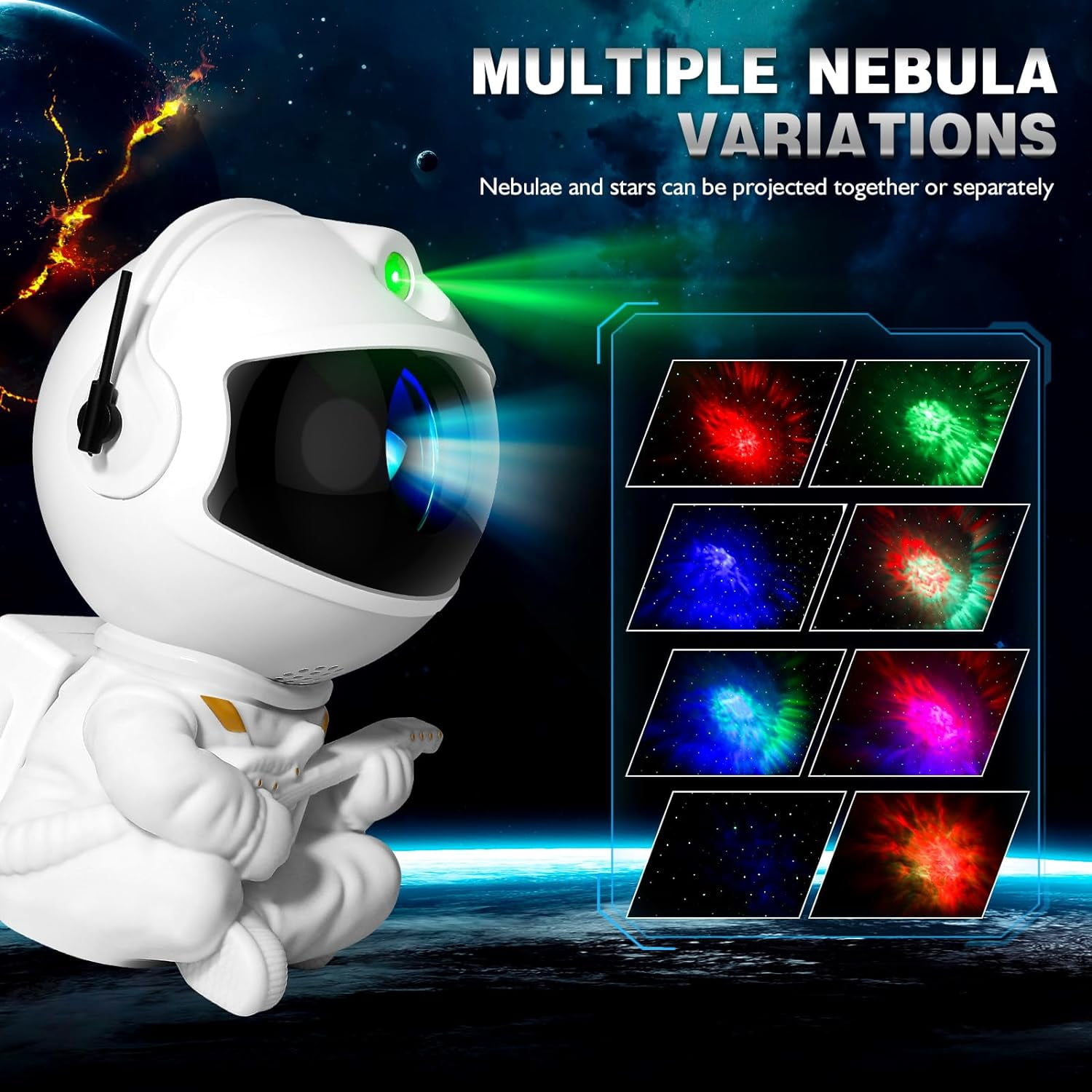 Astronaut Light Projector Galaxy Star Cute Cool Night Light for Kids,Space Buddy Projector Led  Dream Space Light  Night Lamp Suitable for Kids Room Ceiling Bedroom Decor
