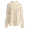thumbnail image 3 of Beige Womens Fall Tops Womens Turtleneck Pullover Long Sleeve Hoodies Tops Fall Fashion Outfits 2025 Clothes Sweaters for Women, 3 of 3