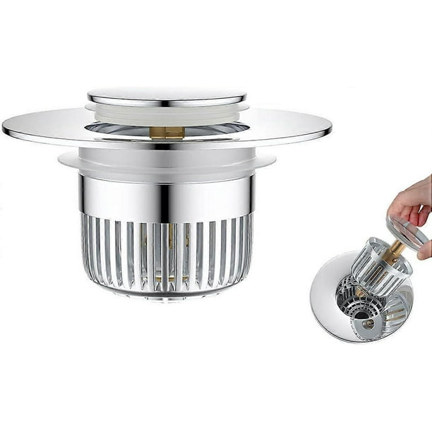 Kitchen Sink Strainer Stopper Kit, Pop Up Universal Sink Stopper, Stainless Steel Food Debris Catcher for Kitchen