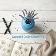 thumbnail image 4 of REGALWOVEN Ceramic Vase for Home Decor, Ribbed Textured Flower Vase for Boho , Small Minimalist Decorative Vase for Shelf, Office Blue 3.1"L x 3.1"W x 6.1"H, 4 of 5