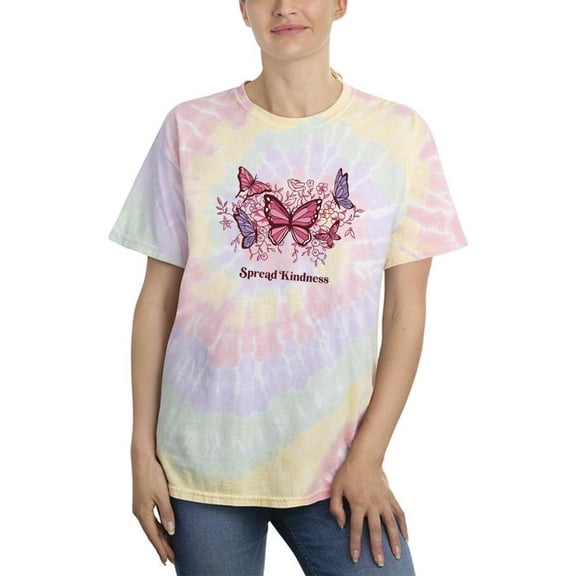 Spread Kindness Butterflies Tie Dye Spiral Women -Smartprints Designs, Female x-Large