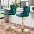 thumbnail image 3 of AOOWOW Swivel Velvet Barstools Adjusatble Seat Height from 25-33 Inch, Modern Upholstered Chrome base Bar Stools Set of 2, 3 of 7