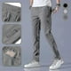 thumbnail image 4 of Pantalones de seda de hielo para hombre, sueltos, rectos, informales, de verano, finos, de secado rápido, elásticos, deportivos, gris oscuro, XL, 55-60 kg, 4 of 5