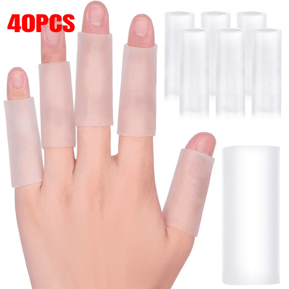 40pcs Gel Finger Sleeve Protectors, Trigger Finger Pain Silicone Finger Sleeve Cushions and Protects Provide Relief for Finger Cracking, Corns, Blisters, and Calluse