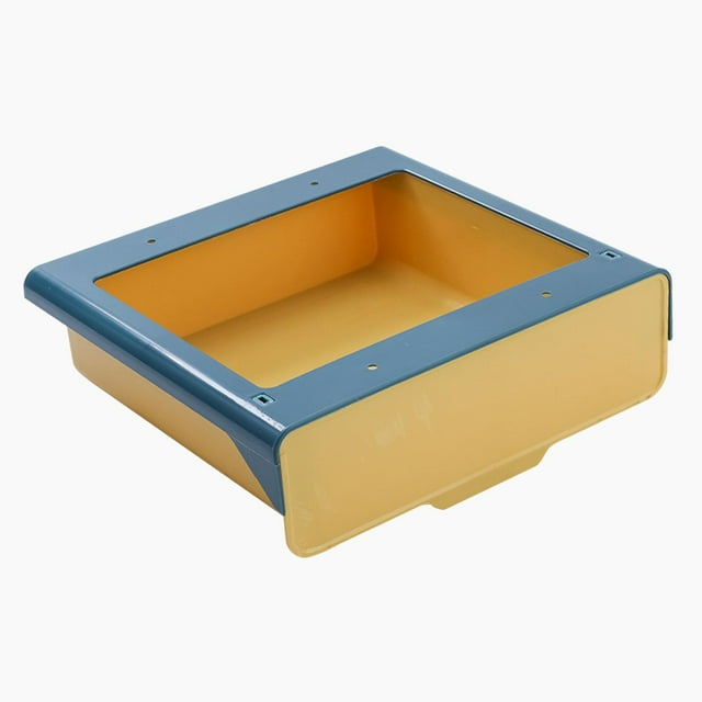 Bandeja oculta debajo del escritorio para mantener el escritorio ordenado. Azul amarillo S