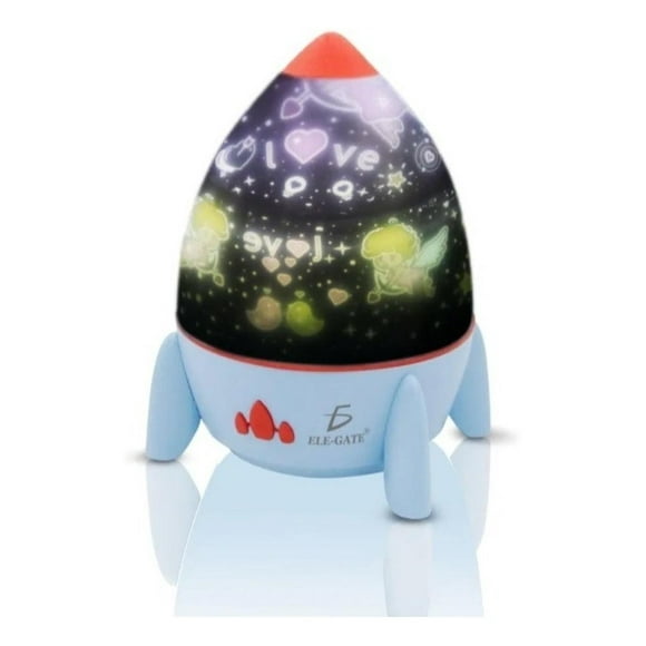 Lampara Luz De Noche LED Infantil Proyector Estrellas Ele-Gate Azul 14x14x18cm