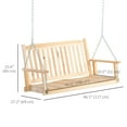 thumbnail image 3 of Outsunny 2-People Porch Swing Bench with 2 Hanging Chains for Deck, Natural, 3 of 10