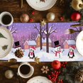 thumbnail image 4 of Table Runner Dresser Scarves 60 Inch Long,Winter Cartoon Snowman Linen Dining Table Runners, 4 of 9