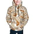 thumbnail image 2 of Bingfone Autumn Fox with Brown Plants Pattern Youth Classic Hoodies Soft Hooded Pullover Sweatshirts for Girls and Boys, 2 of 6