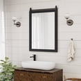 thumbnail image 2 of Costway 30"x22" Wall Mount Mirror Decor Vanity Mirror Wood Frame Barn Door Style Black, 2 of 9