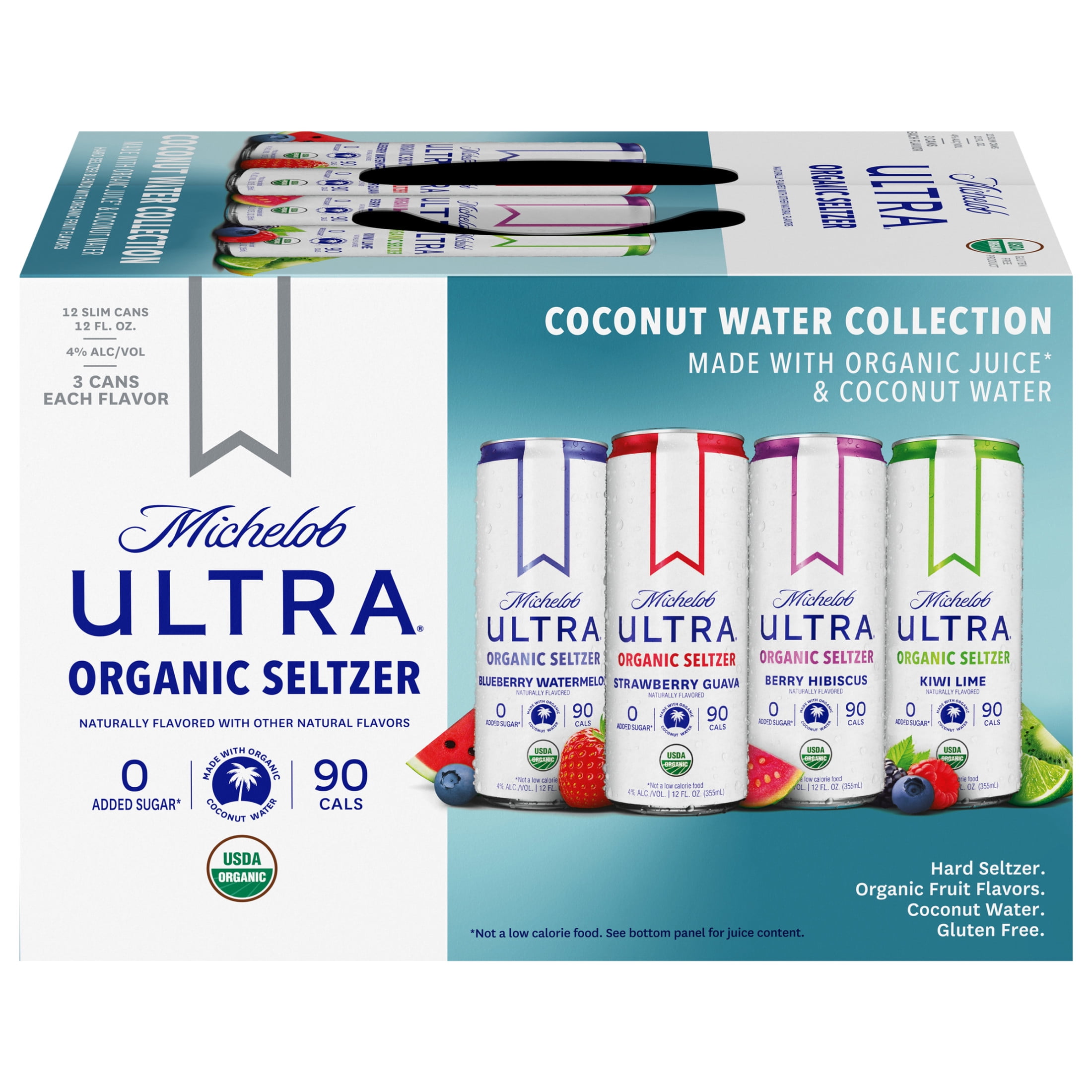 Michelob ULTRA Organic Hard Seltzer Coconut Water Variety Pack, 12 Pack