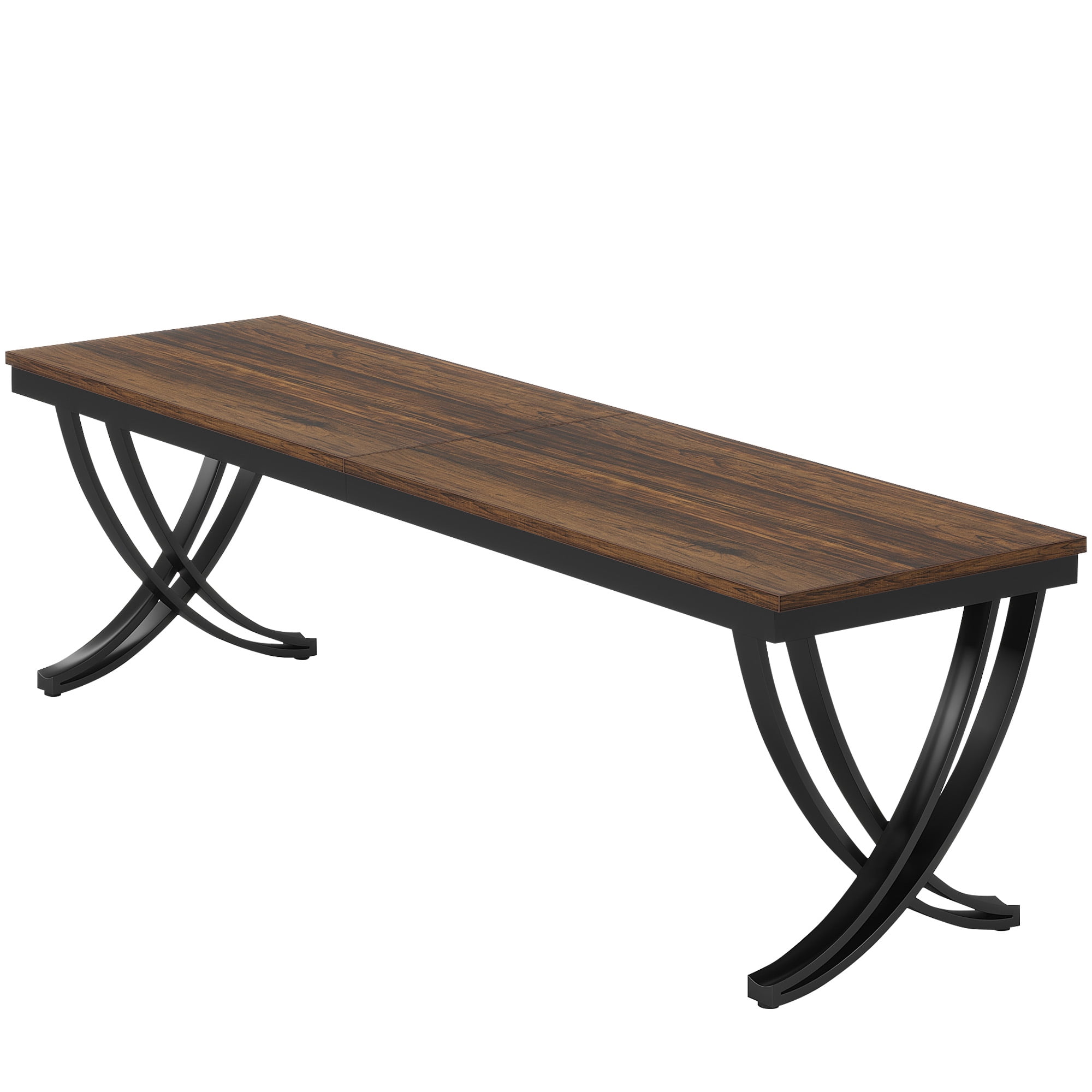 MAYEERTY 78" Rectangular Industrial Dining Table, 6-8 Seater, Heavy-Duty Metal Legs