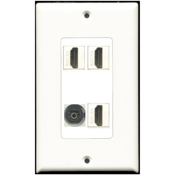 Ultra Spec Cables 3 Port HDMI 1 Port Toslink Wall Plate DecorZ