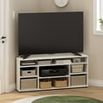 thumbnail image 2 of Furinno Jensen Corner TV Stand TV up to 55 Inches, White, 2 of 8