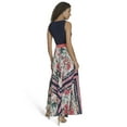 thumbnail image 3 of Falling Flowers Women's Two Fer Maxi Dress with Jersey Top and Printed Skirt with Solid Sash, Sizes XS-XL, 3 of 6