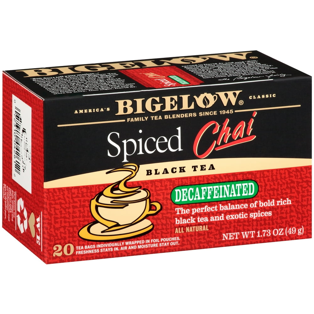 Bigelow Decaffeinated Spiced Chai Black Tea Bags, 20 Count Walmart