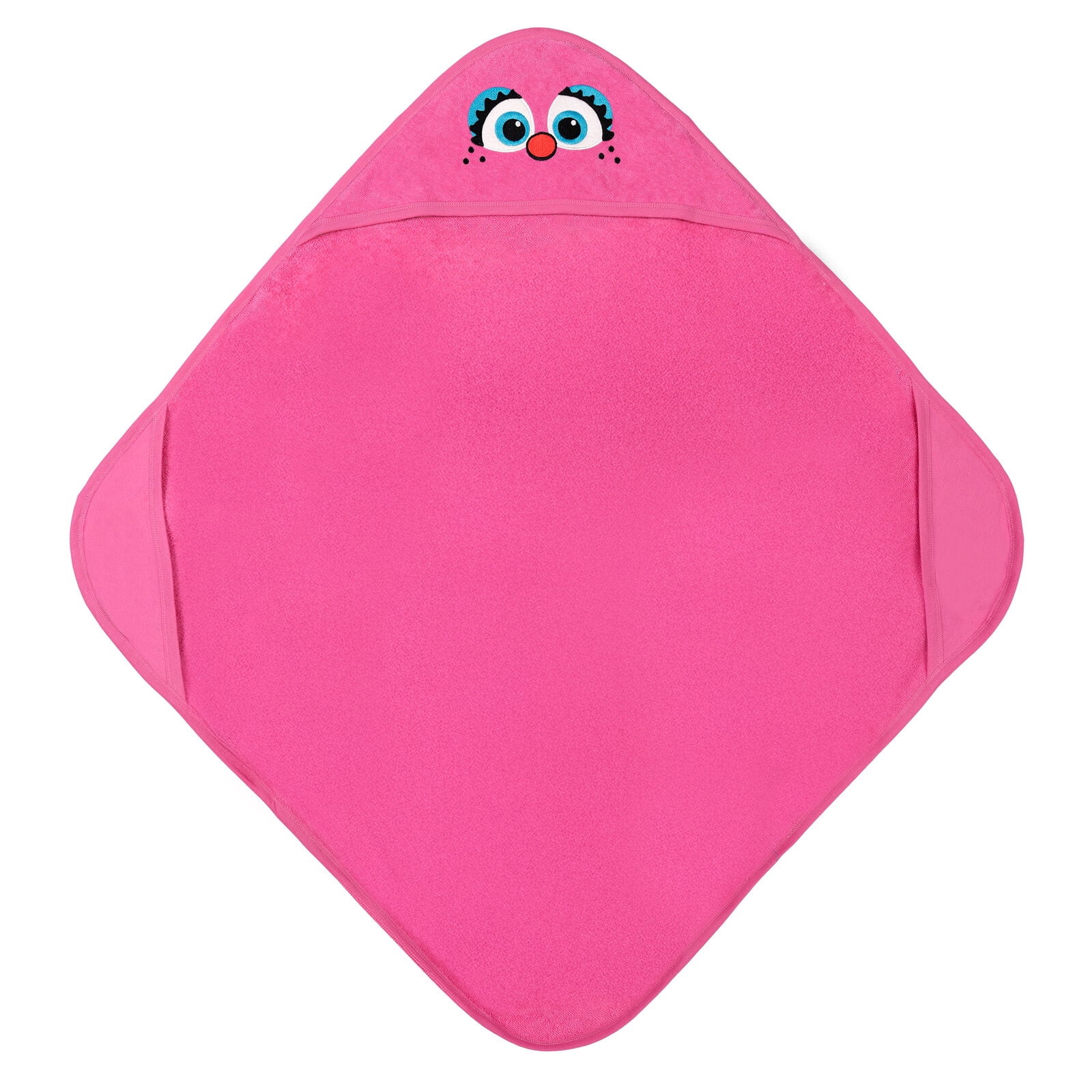 Sesame Street Baby Boys' Cotton Character Hooded Towel with Corner Pockets Pink Abby Cadabby