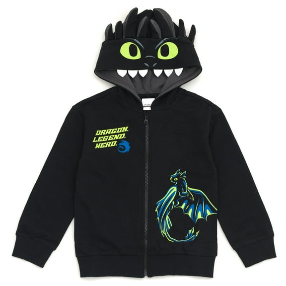 DreamWorks How to Train Your Dragon Toothless Fleece Cosplay Hoodie Toddler to Big Kid