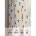 thumbnail image 6 of Spring Flowers Sheer Curtains 72 Inch Length 2 Panels Set Window Treatments, Vintage Wildflowers Country Pastoral Plants Rod Pocket Semi Curtains for Living Room/Bedroom/Kitchen Décor, 104"W x 72"L, 6 of 7