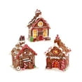 thumbnail image 2 of Gerson Assorted Set of 3 Battery-Operated Clay Gingerbread House, 2 of 2