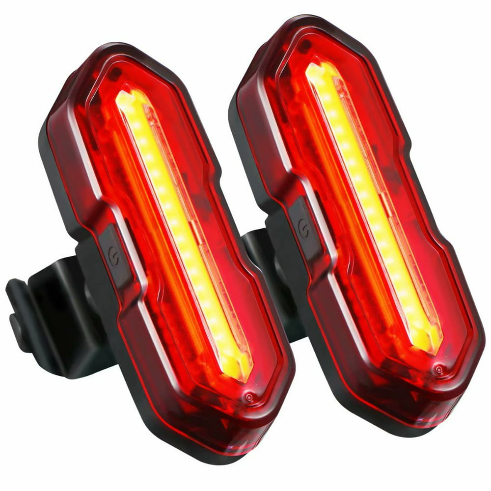 2 Pack USB Rechargeable Bicycle Tail Light, Powerful LED Bike Rear Light, Super Bright & Easy