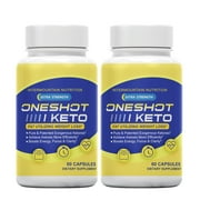 (2 Bottle) One Shot Keto, One Shot Keto Fuel, Increase and Sustained Fuel, Boosts Energy, Pure & Patented Exogenous Ketones, The Official Brand Dietary Supplement