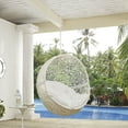 thumbnail image 2 of Modern Contemporary Urban Design Outdoor Patio Balcony Swing Chair, White, Rattan, 2 of 3