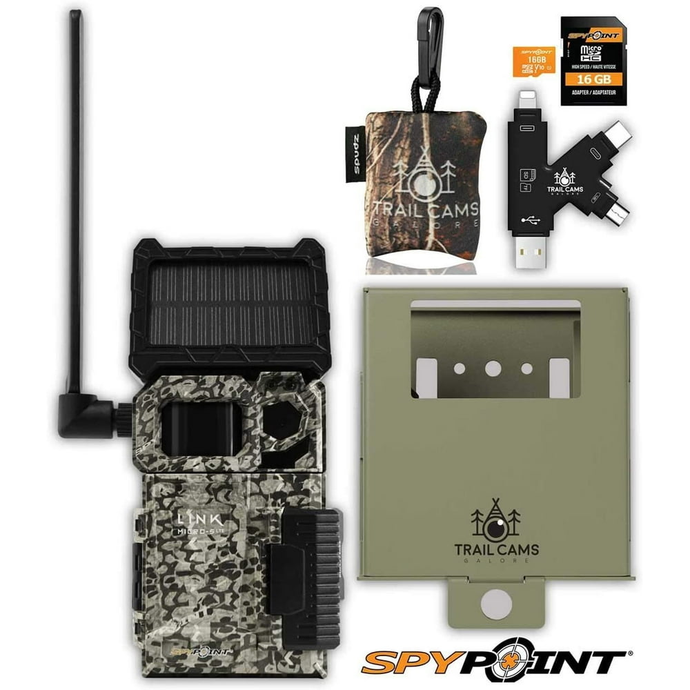 SPYPOINT LinkMicroSLTE Cellular Trail Camera with LIT10 Battery, Micro SD Card, Card Reader