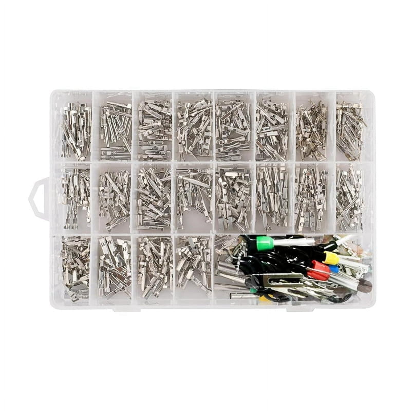 340Pcs 1/1.5/1.8/2.2/2.8/3.5mm Terminal Pins Wire Harness Pin Male Female Automotive Electrical Connector Kit Car Wire