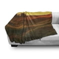 thumbnail image 3 of Italian Soft Flannel Fleece Blanket, Rural Landscape of European Mediterranean Old House in Countryside Farm Print Art, Cozy Plush for Indoor and Outdoor Use, 50" x 60", Orange White, by Ambesonne, 3 of 6
