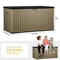 thumbnail image 2 of Dextrus Outdoor Waterproof 230 Gallon Resin Deck Box, Black & Brown, 2 of 6