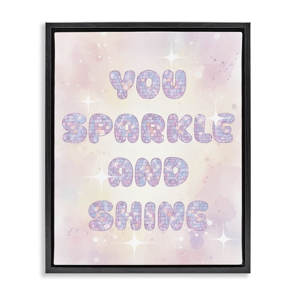 Stupell Industries You Sparkle And Shine Pastels Black Framed Floater Canvas Wall Art, design by Lil' Rue