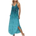 thumbnail image 5 of Lenago Women's Plus Size Deep V-Neck Standard-Fit Sleeveless Sundress Solid Maxi Party Dress, 5 of 9