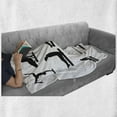 thumbnail image 6 of Gymnastics Soft Flannel Fleece Throw Blanket, Composition of Mens Pommel Horse Athlete Silhouettes with Various Poses, Cozy Plush for Indoor and Outdoor Use, 60" x 80", Black and White, by Ambesonne, 6 of 6
