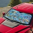 thumbnail image 5 of Xixirimido Car Windshield Sun Shade Foldable Sunshade Front Window Cover Sun Visor for Trucks SUVs Sedan Universal Car Interior Accessories, Sea Turtle Fishes Dolphin Undersea, 5 of 8