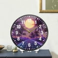 thumbnail image 4 of Yayeee Wall Clock Battery Operated 9.5" Silent Non-Ticking for Living Room, Night Purple Road, 4 of 8