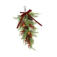 thumbnail image 3 of Guirnalda navideña con forma de lágrima y lazo, guirnalda para puerta, corona artificial, adorno colgante navideño para valla festiva, chimenea., 3 of 8