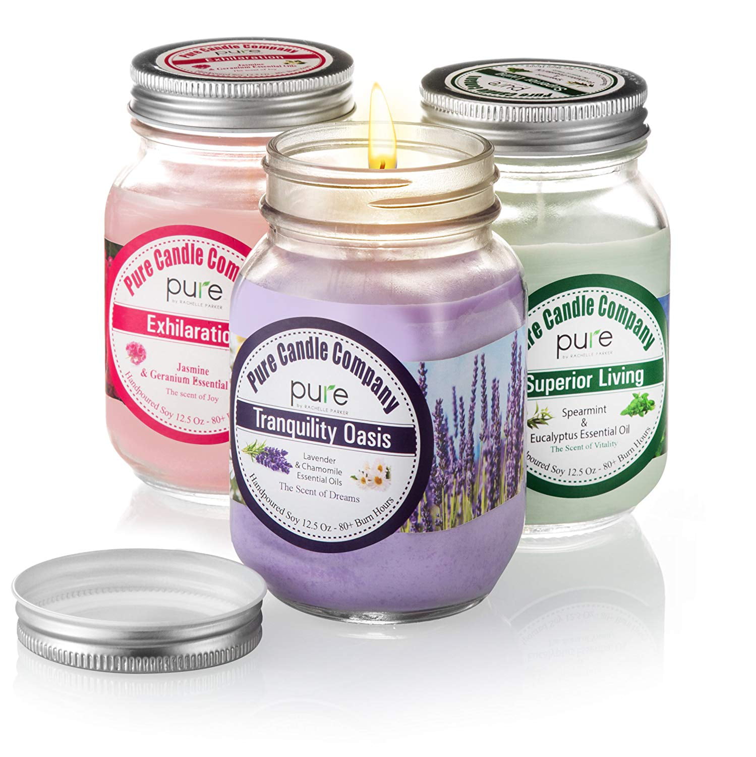 Scented Candle Pack Eco-Friendly Vegan candle Phthalate Free Premium Fragrance with Essential oil Mason Jar Soy Candle Gift Set