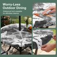 thumbnail image 5 of Round Outdoor Tablecloth with Umbrella Hole and Zipper, Ocean Starfish Tablecloth with Elastic Waterproof, Vintage Abstract Coastal Tie-dye Art Deep Gray Patio Table Covers for 45" - 54" Pool Tables, 5 of 9
