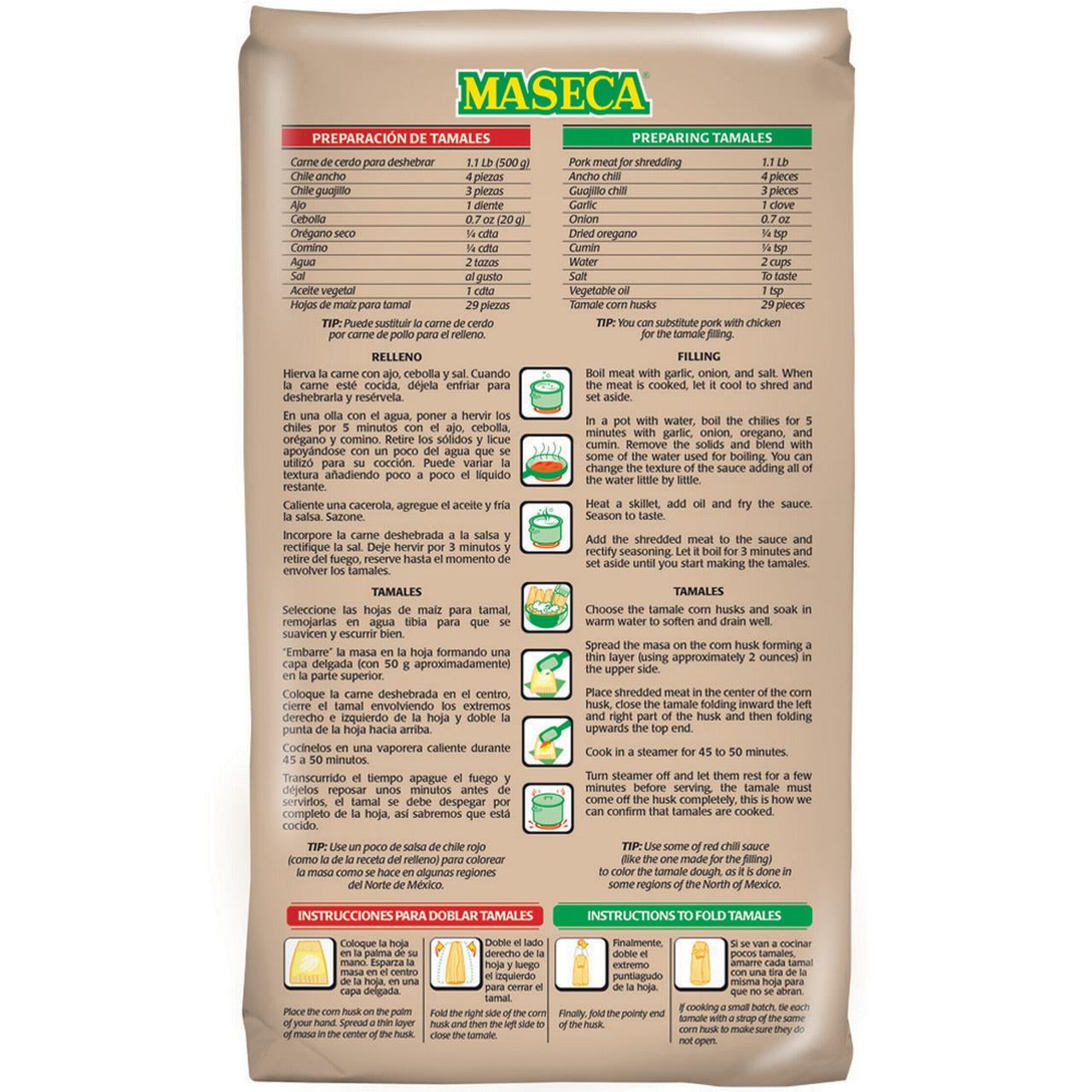 Maseca Tamal Mezcla de Masa de Maíz Instantánea sin Gluten 4.4 lb