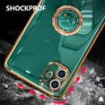 thumbnail image 4 of For Samsung Galaxy S21 Plus Green Ring Case Luxury Stream Plating Elegant Cover Case, 4 of 5
