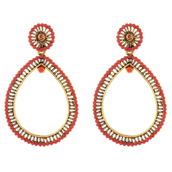 Efulgenz Crystal Austrian Stone Boho Tear Drop Dangle Earring Indian Oxidized Jewelry for Women