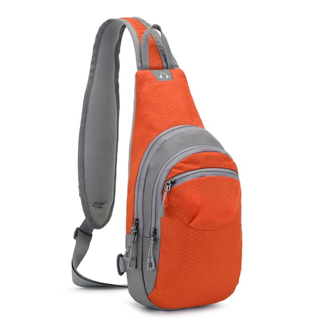 Hukapapa Bolso de pecho para deportes al aire libre, bolso de hombro para ciclismo, bolso de pecho para montañismo y ocio, color naranja