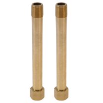 Unique Bargains Copper Pipe Fittings 3/8"Female x 3/8"Male Internal and external thread extension joint 5.91" 2 Pcs