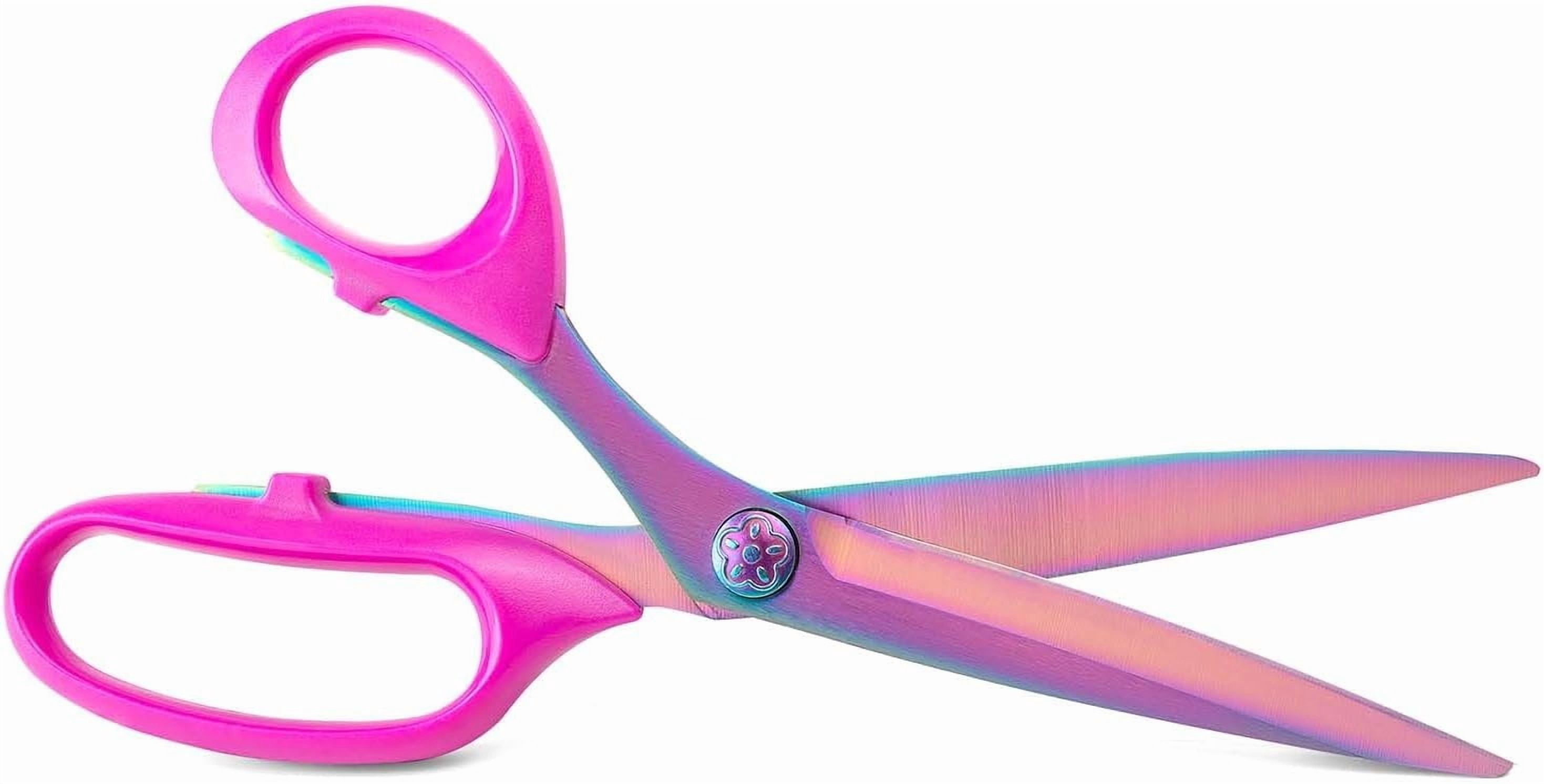 Left Handed Sewing  for Fabric , Professional  Heavy Duty Titanium Coating Forged Stainless Steel Multi-Purpose Shears for Leather, Dressmaking, Tailoring, Quilting, Office, 9 inch